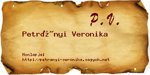 Petrányi Veronika névjegykártya